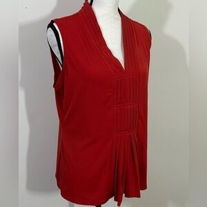East 5th sz  XL  dressy top in a crepe feel  Cherry red sleeveless top
